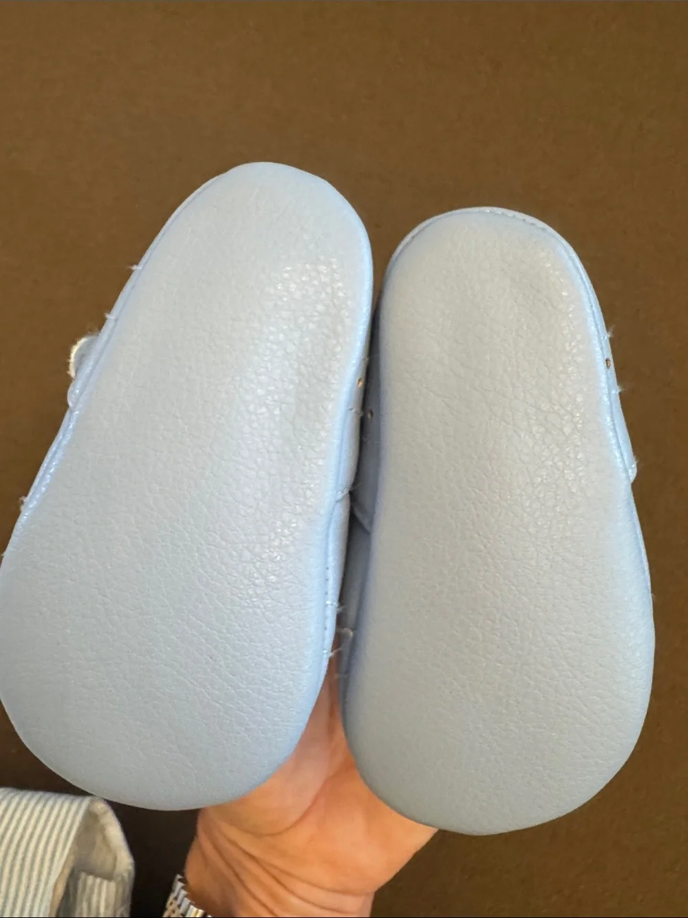 Classic Baby T-Strap Shoes in Light Blue Leather